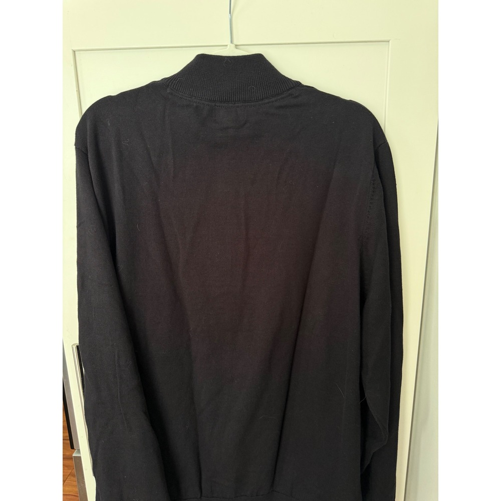 NWT GEORGE Men's black 2XL 1/4 Zip Pullover Long Sleeve Sweatshirt office party - Picture 5 of 8